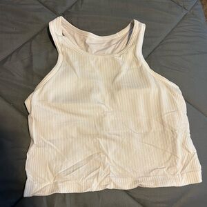 Lululemon Women's White High Neck Tank Top Cropped